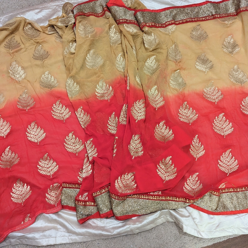 COPY - Vintage Red Bridsl saree.